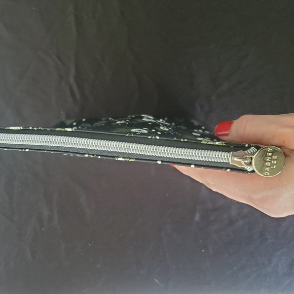 Dabney Lee Black Floral Double Sided Zip Top Cosmetic Makeup Anything Bag. - Picture 6 of 15